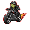 Frog Biker in Leather Jacket Style