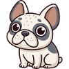 White and Grey Cartoon Bulldog