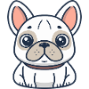 Bulldog Cartoon Blanc Mignon