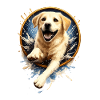 Lively Golden Retriever Jump Ring