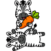 Cute Zebra Friends with Carrot Fun