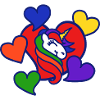 Regenbogenherz-Einhorn