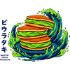 Lebendige Matcha-Pfannkuchen mit Japanese Wave