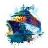Cruise Ship Illustration Ocean Travel