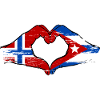 Norway Cuba Flag Hands Heart