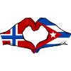 Norway Cuba Flag Hands Heart