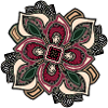 Boho Mandala Blossom Rose Vert