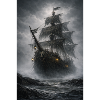 Ghost Pirate Ship in the Fog