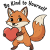 Cute fox with heart
