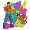 Delivery fun with dog – Neon Geometry