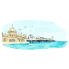 Brighton Royal Pavilion Pier Seaside Art