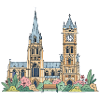 Leicester Skyline Clock Tower Cathedral Sticker