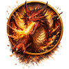Feuerdrache im Flammenkreis