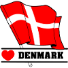 DANEMARK – Drapeau avec cœur