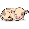 Veau endormi Vache bébé mignon