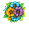 Lebendige Farbblumen Bouquet