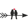 Birds on arrow with heart