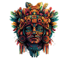 Aztec Mask with Feathers