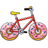 Funny Donut Bicycle Cartoon Design