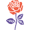 Orange rose with purple stem