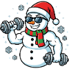 Christmas Snowman Weightlifting Gym L