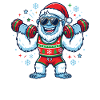 Christmas Yeti, Weightlifter, Gym,