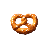 Low poly bretzel orange polygonal
