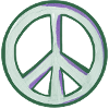 Peace Glyph in Mint and Purple