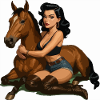 Pin-up Cavalier avec Cheval