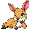 Winking kangaroo in cartoon style