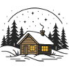Cabin in the moonlight