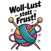 WollLust statt Frust Strickmotiv bunt