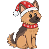 Chien des Fêtes au Chapeau Rouge