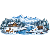 Winterwaldhütte am Fluss