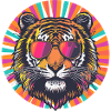 Fête Tiger Sunglass Neon