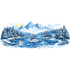 Winterliche Berglandschaft am See