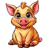 Sitzendes Schwein