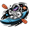 Astronaut Kayak - Cool Alien Logo