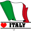 Italy Flag with Heart