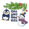 Christmas Humorous Penguin and Snowman