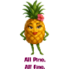 Cheerful pineapple figurine with hibiscus