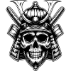 Schädel Samurai Krieger Emblem