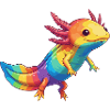 Farbenfrohes Axolotl-Regenbogen-Pop-Art-Aquarell