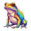 Bunte Froschregenbogen-Pop-Art-Aquarell