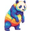 Buntes Panda-Regenbogen-Pop-Art-Aquarell