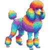 Buntes Pudelhunde-Regenbogen-Pop-Art-Aquarell