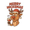 Merry Hicksmas Rentier mit Wein