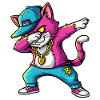 Dab Katze Streetstyle Humor Statement