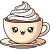 Kawaii Latte Cup Whipped Cream