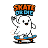 Ghost skater on skateboard